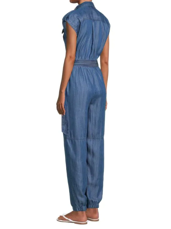 KARL LAGERFELD PARIS Belted Utility Jogger Jumpsuit