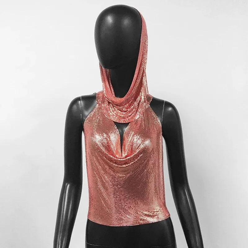 Shiny Metallic Sequin Top