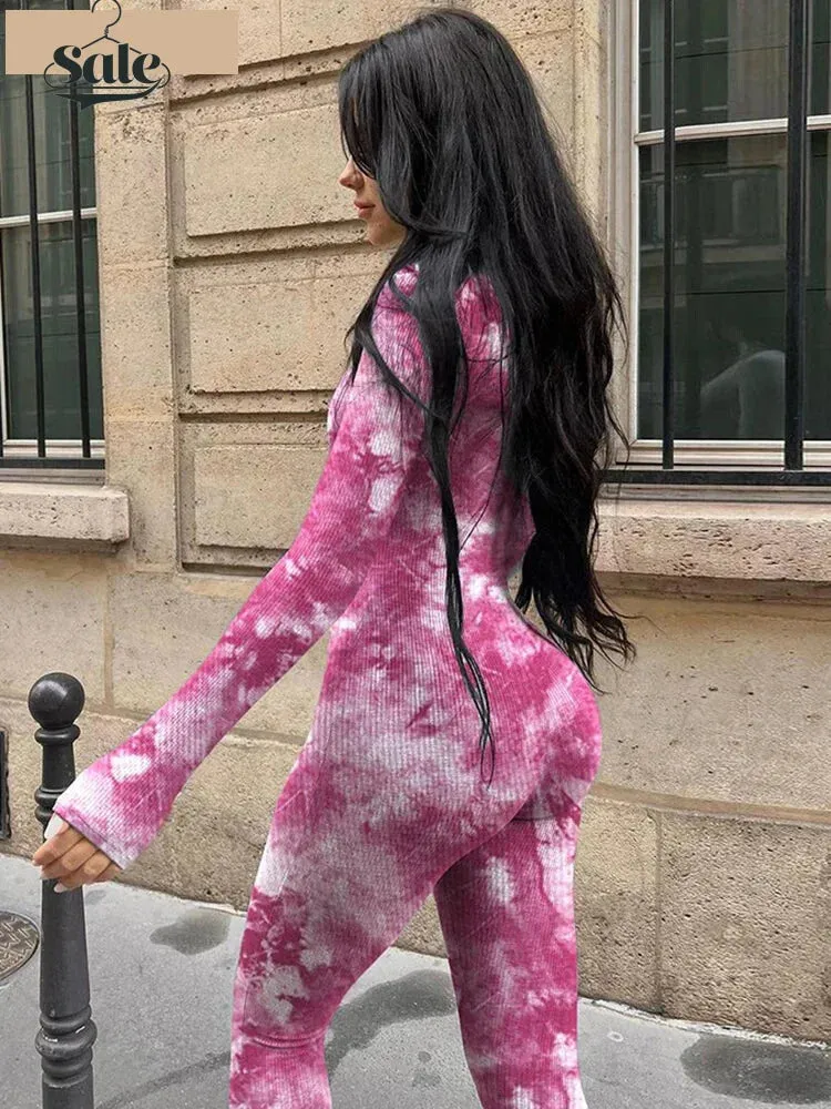 Trendy Cloud Tie-Dye Jumpsuit for Urban Chic Look