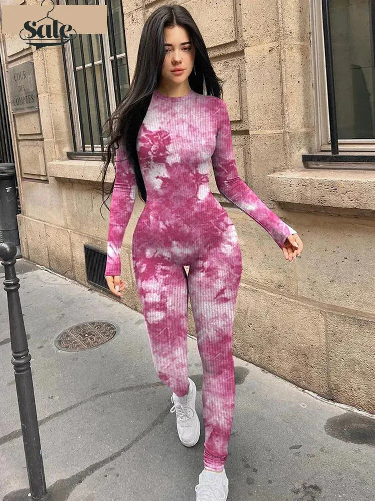 Trendy Cloud Tie-Dye Jumpsuit for Urban Chic Look