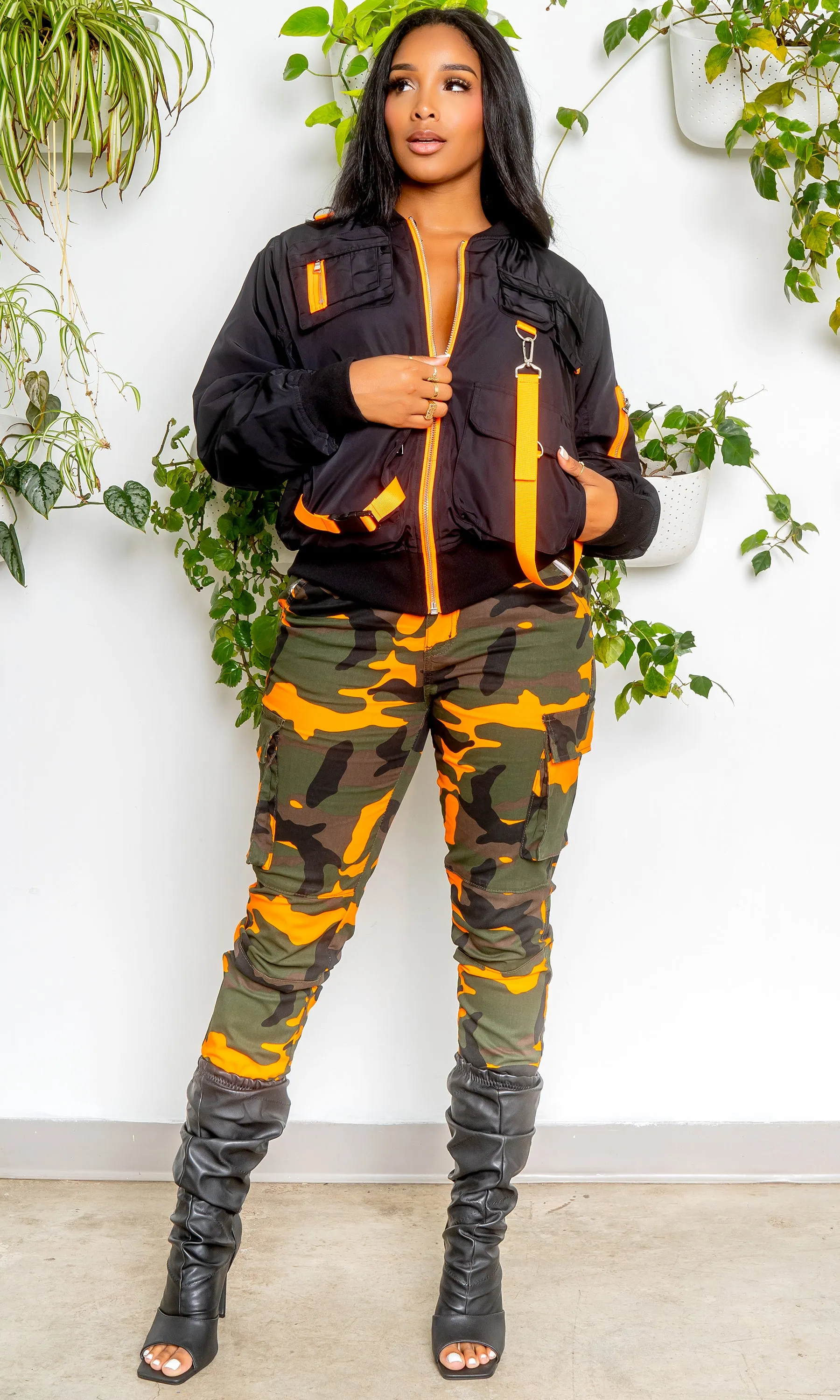 Utility Jacket - Black/ Orange FINAL SALE
