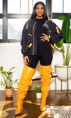 Utility Jacket - Black/ Orange FINAL SALE